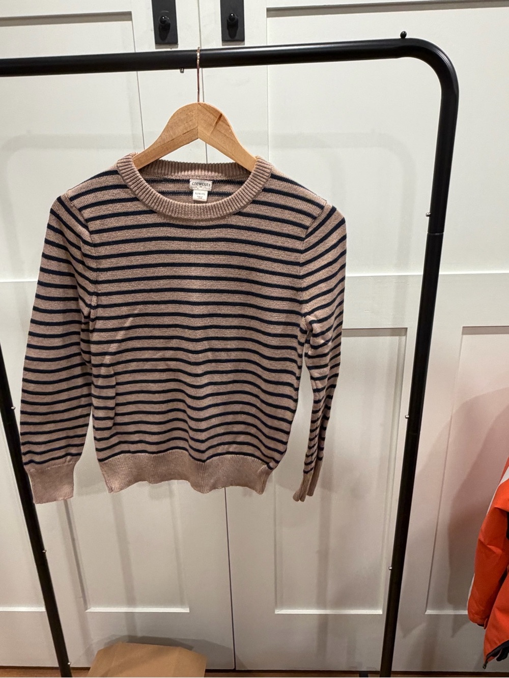 Crewcuts Striped Crewneck Sweater in Beige and Navy